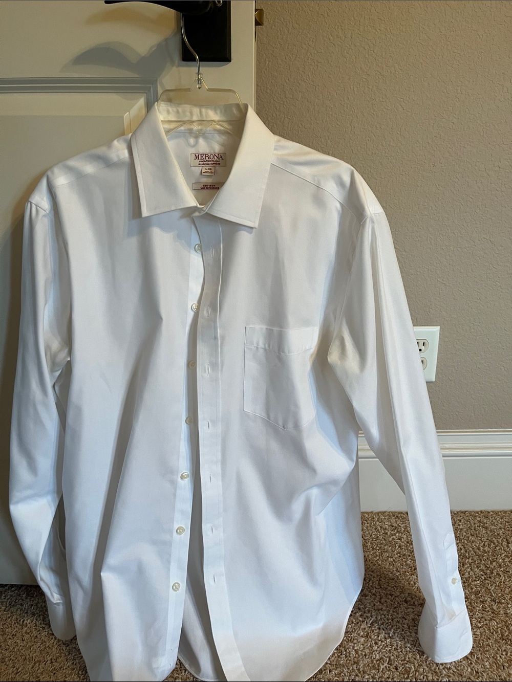 Merona White Men's Dress Shirt - Spread Collar Button-Down
